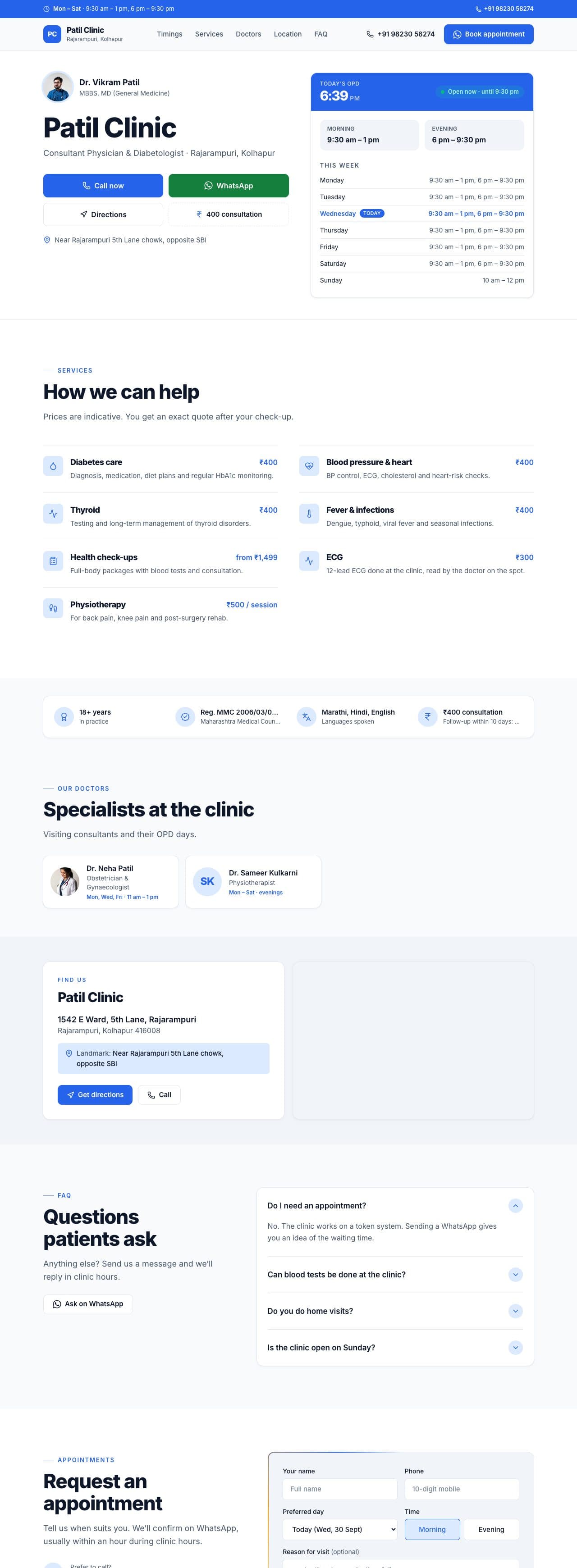 Quick Care template preview